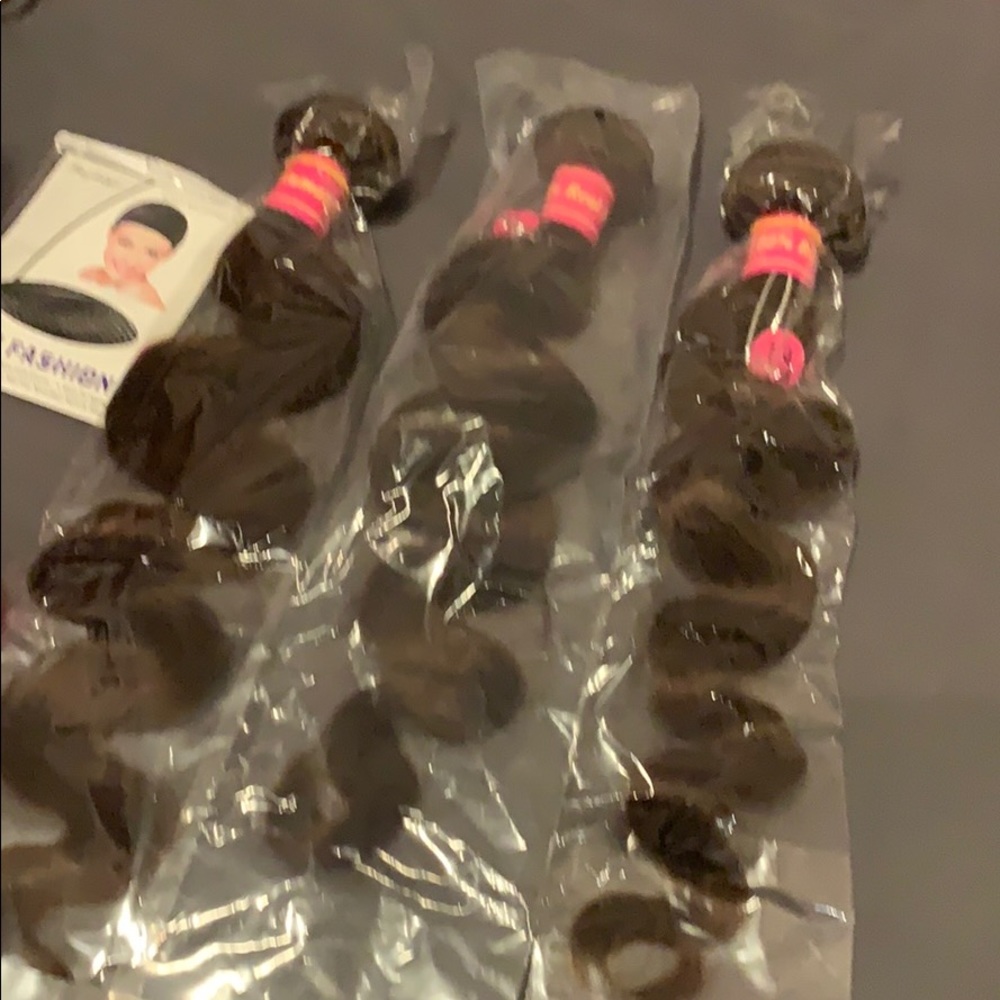 Human hair bundles 20 22 24 dark brown hair
